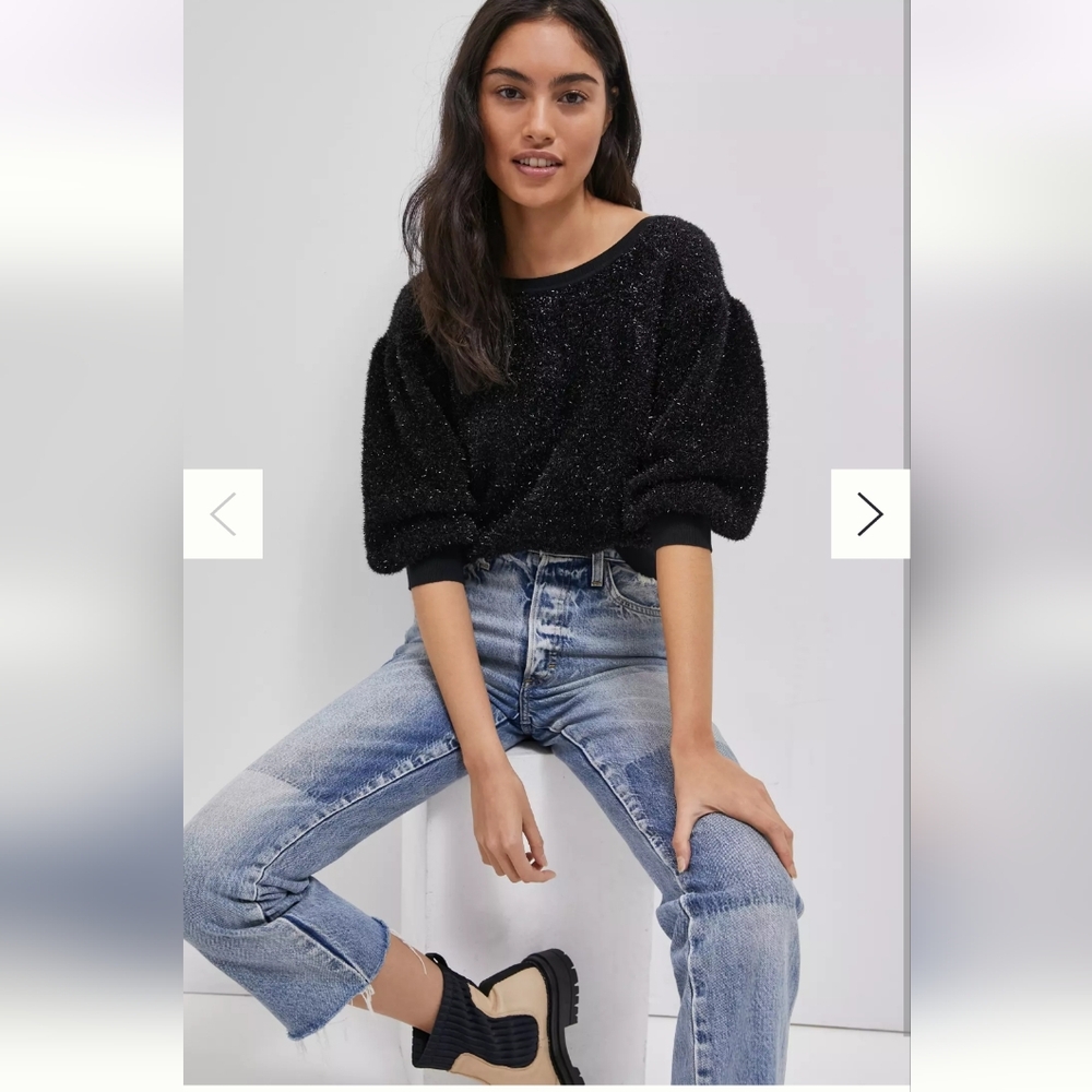 Maeve Anthropologie Pamela Tinsel Shimmer Sweater - Picture 2 of 14
